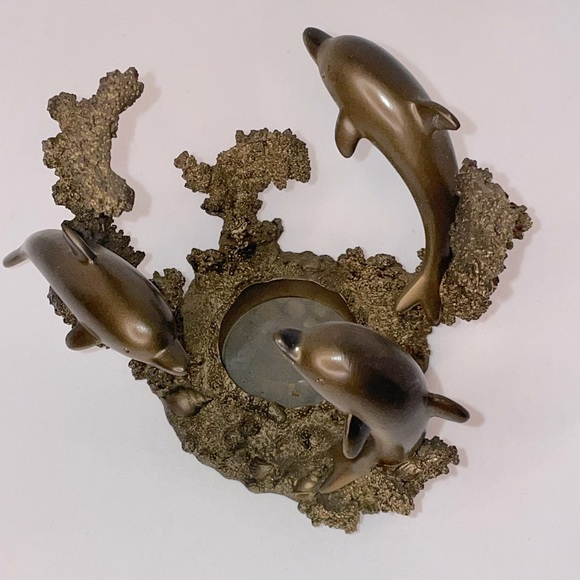 Vintage~PartyLite~Bronzed Dolphins~P9754~Aroma Melt. - Picture 3 of 7